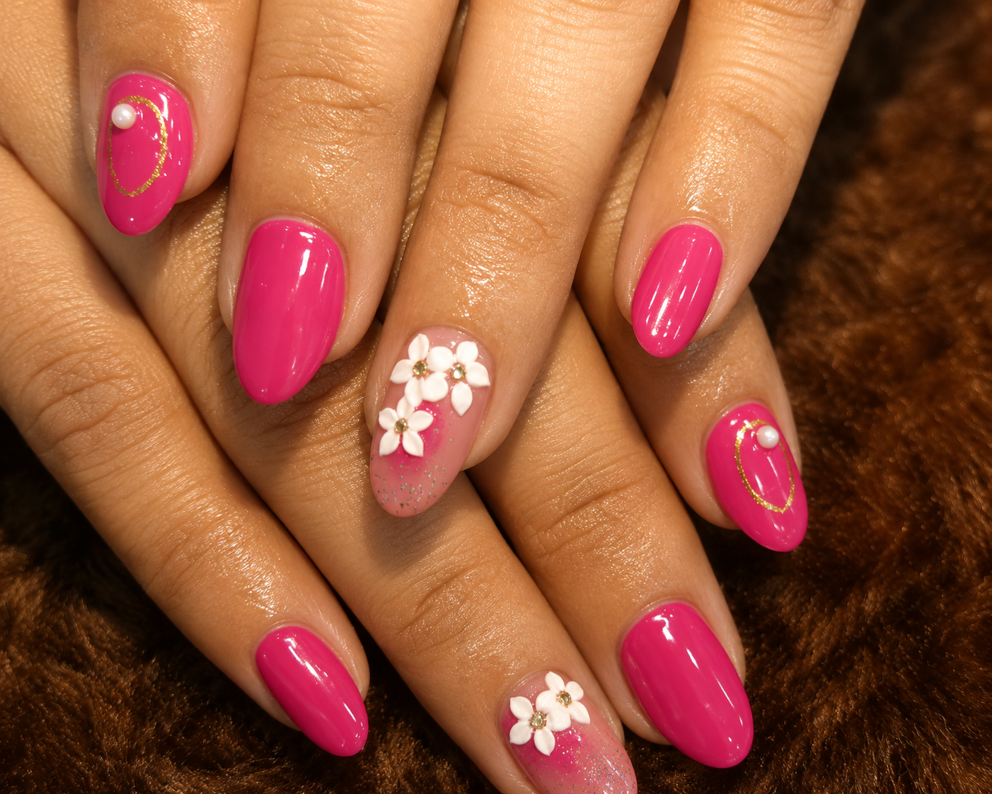 Artistic nail work at Amrutha Salon