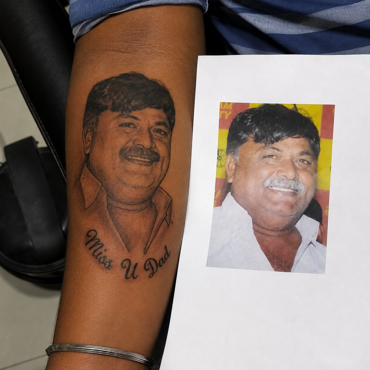 Creative tattoo design at Amrutha Salon