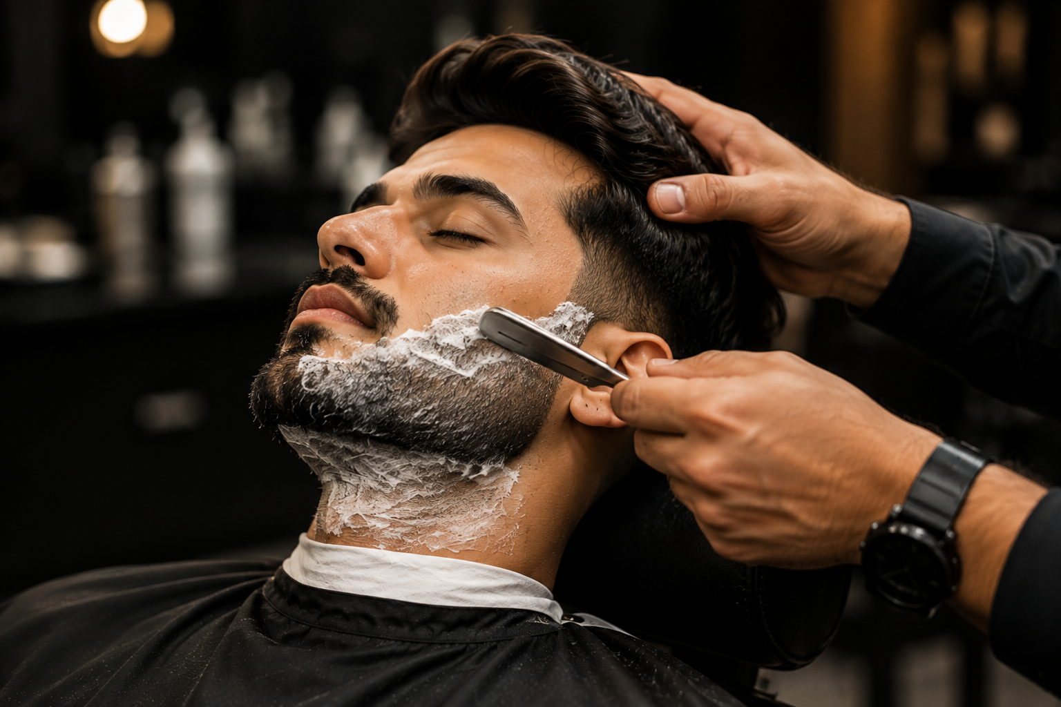 Hair trimming and grooming at Amrutha Salon